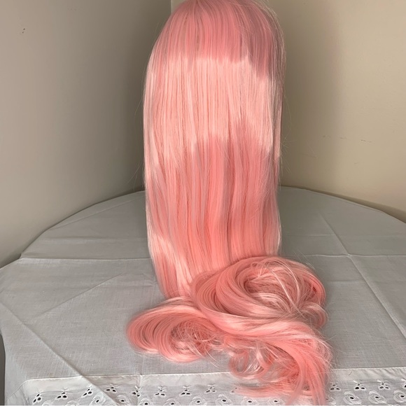 Pink Wig Long With Bangs For Cosplay / Costume NWT With Wig Cap - Picture 7 of 12